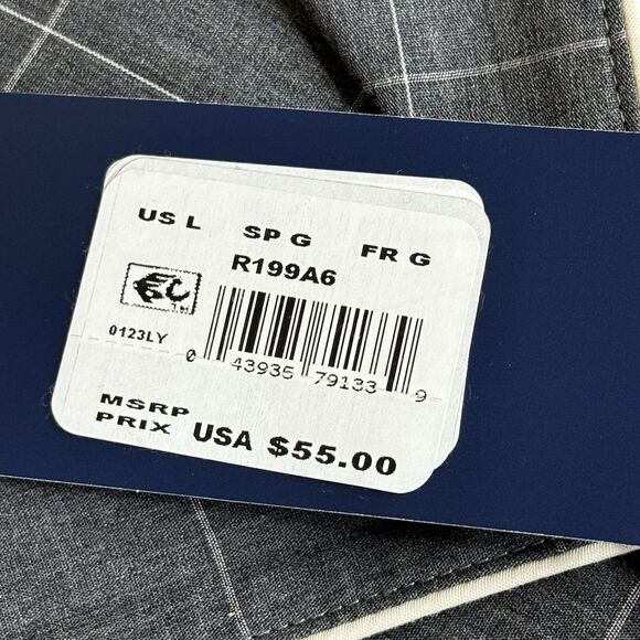 Polo Ralph Lauren Sleep Shirt Men Large Gray Check Button Up Pocket Pony New $55 - Picture 7 of 12